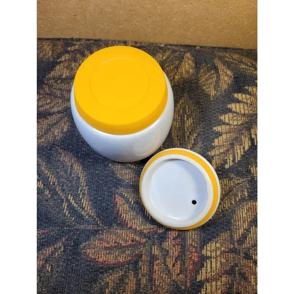 Egg-Tastic Yellow and White Ceramic Microwave Easy Egg Cooker
